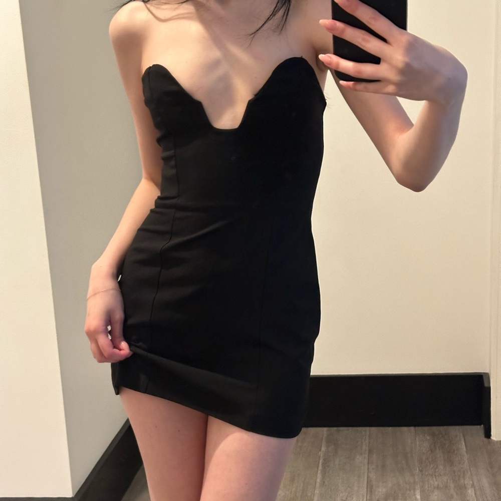 Black Strapless Mini Dress